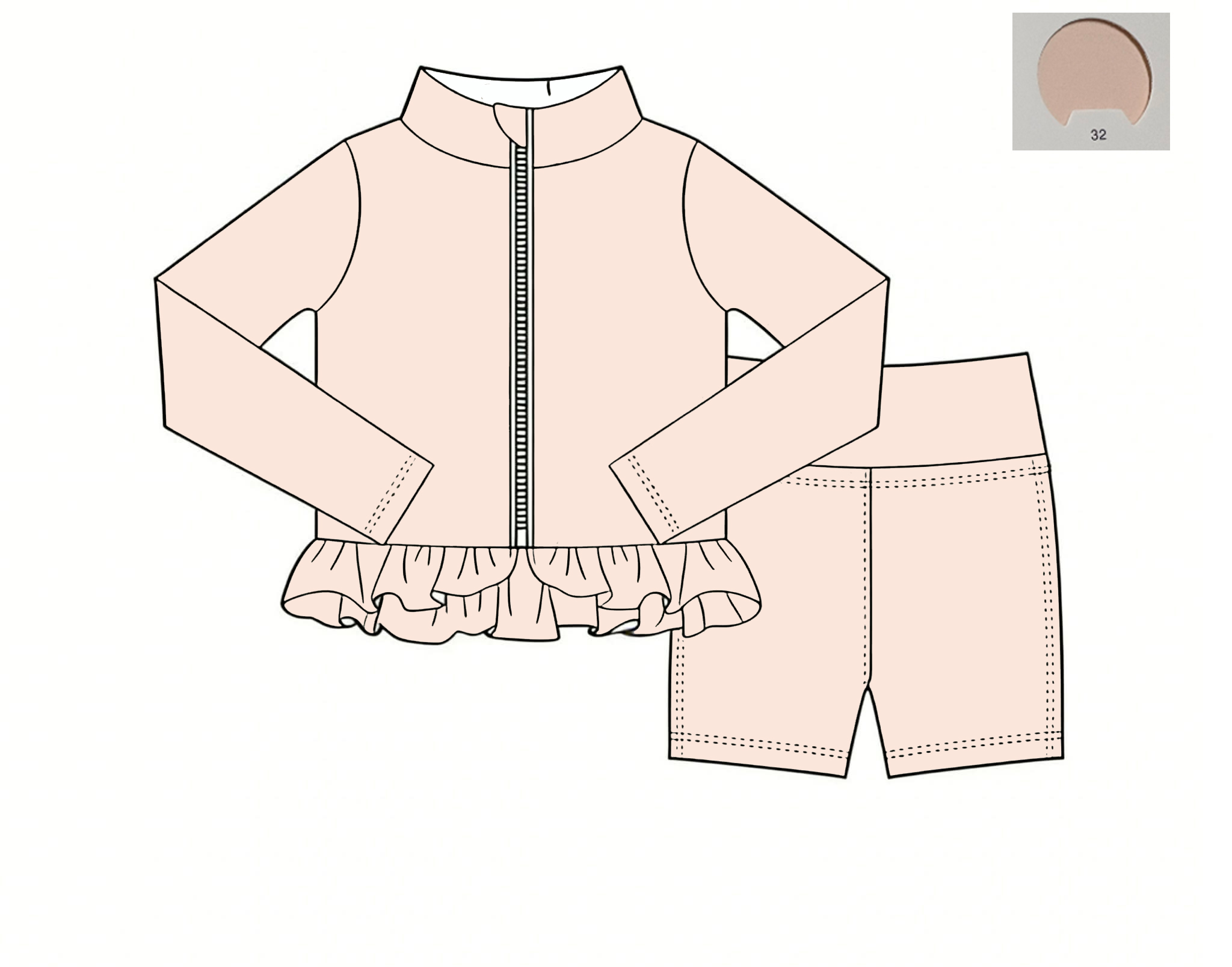 Monochrome Suit Set - Baju Yoga Monokrom untuk Wanita, Atasan
