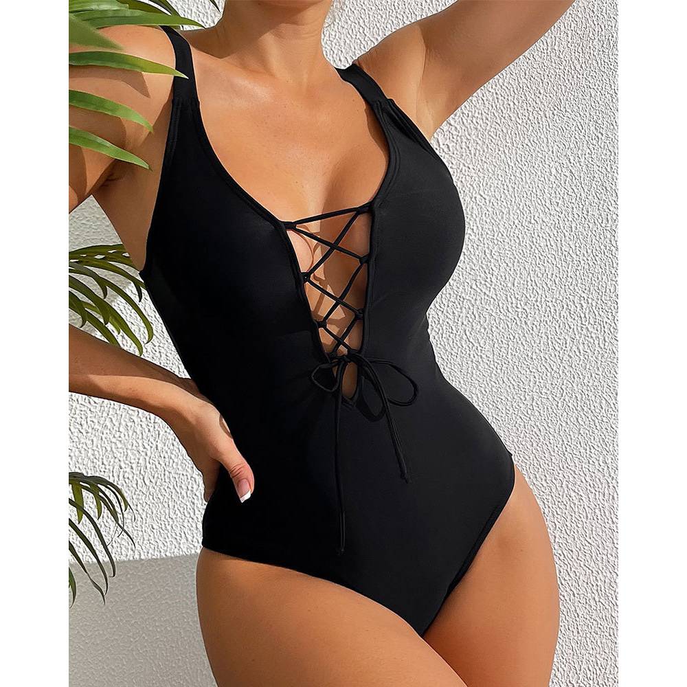 Pakaian renang wanita, baju re - Monochrome Suit Set ulasan dan harga