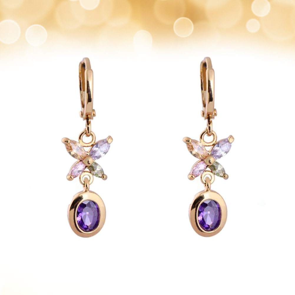 1 Pasang Anting Zirkon Wanita  - Formal Wear Jewelry For Women ulasan dan harga