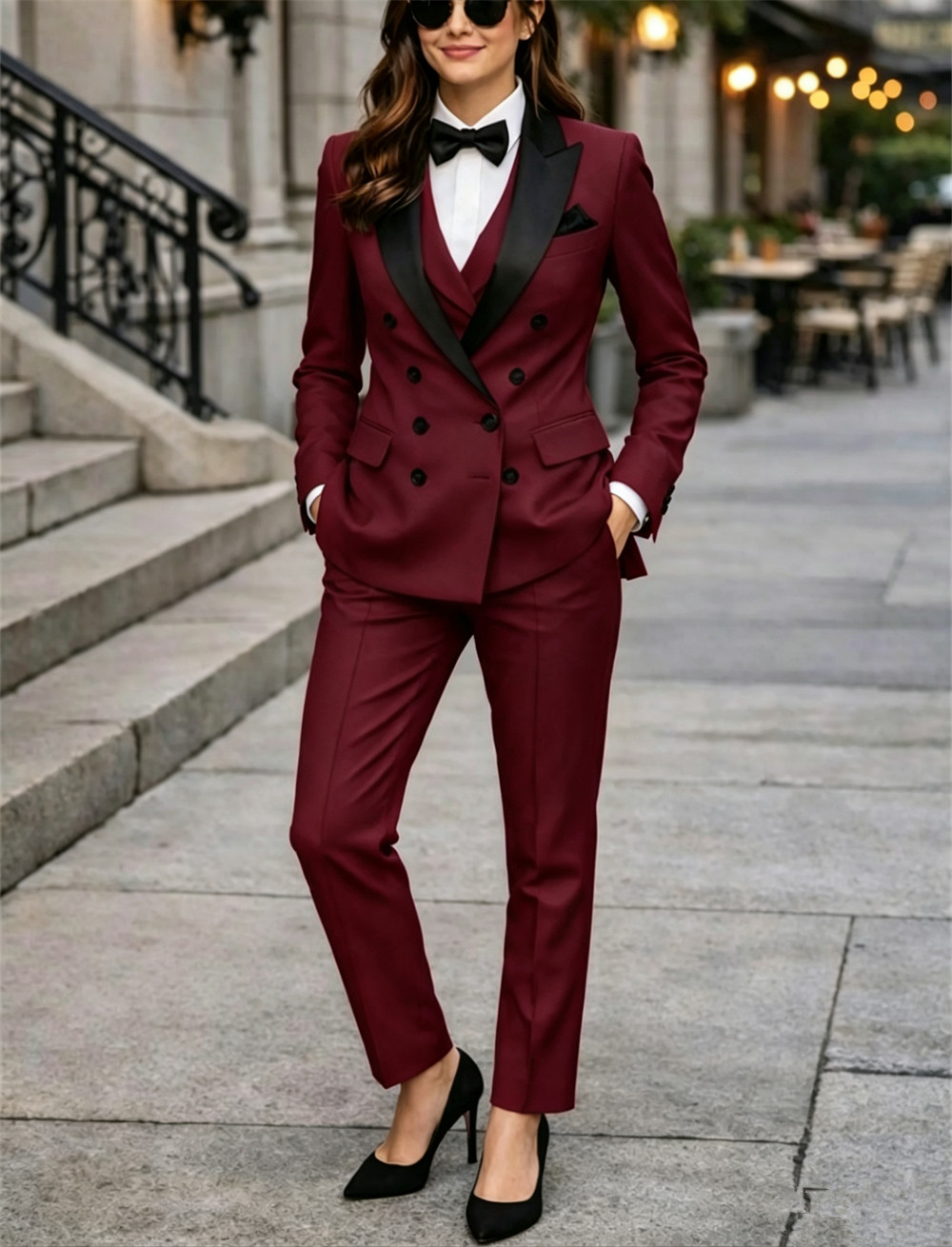 Setelan Wanita Double Breasted - Women Formal Wear Tailor ulasan dan harga