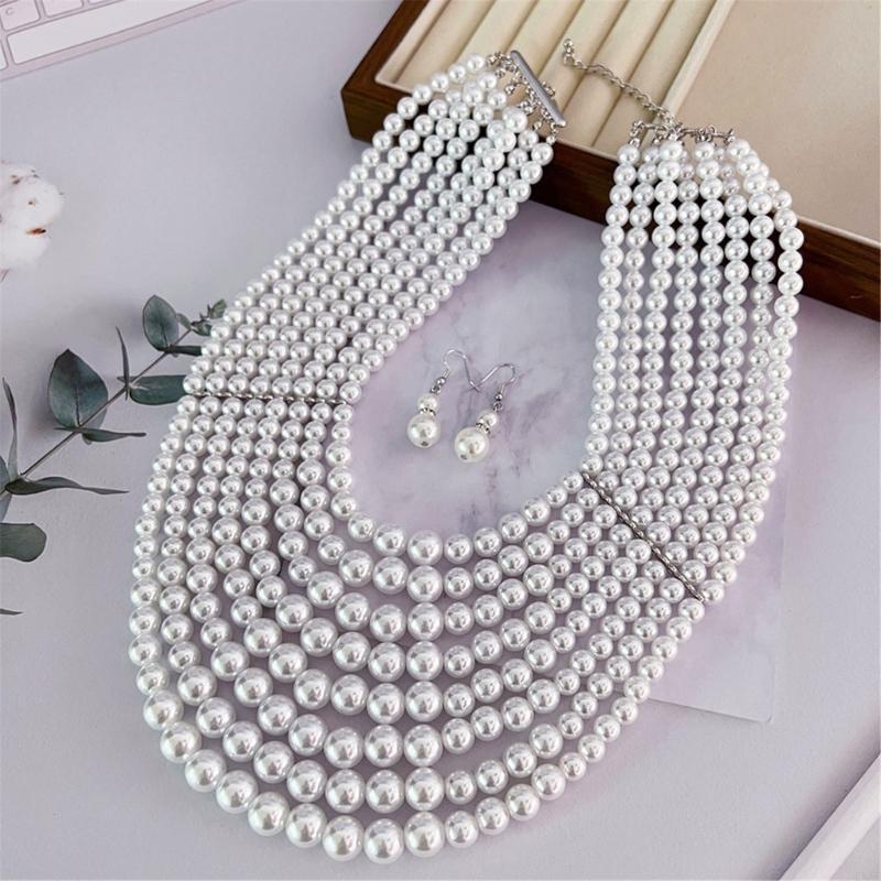 Anting Kalung Mutiara Imitasi  - Formal Wear Jewelry For Women ulasan dan harga