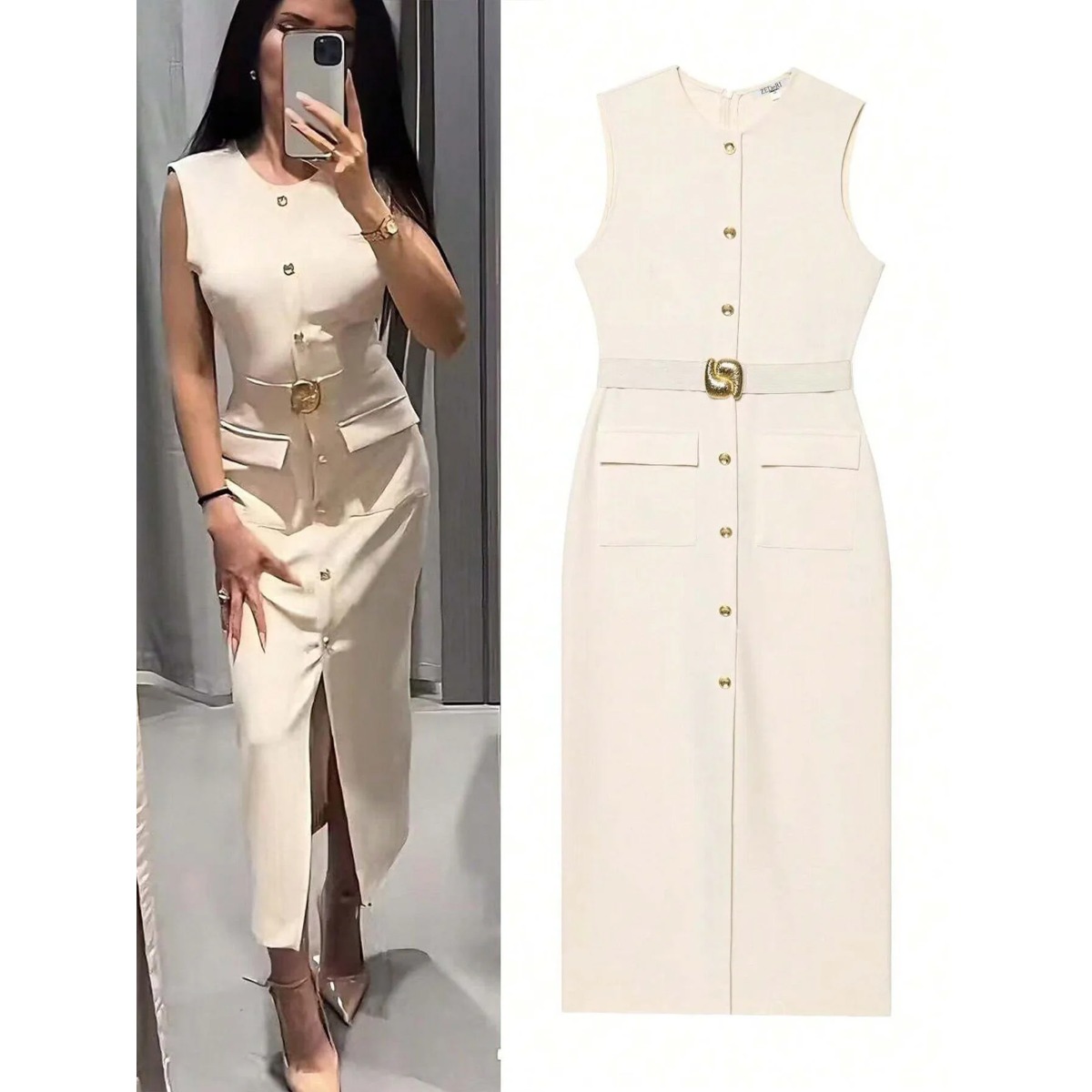 Gaun Wanita Tanpa Lengan Kerah - Women Formal Wear Tailor ulasan dan harga