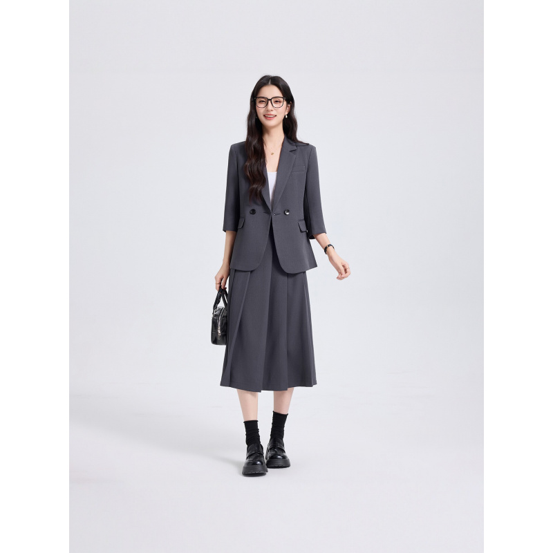 Setelan Jas Wanita Biru Dongke - Women Formal Wear Interview ulasan dan harga