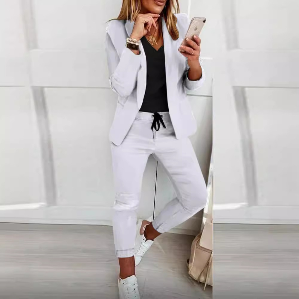 Setelan sweter Wanita kasual l - Monochrome Suit Set ulasan dan harga